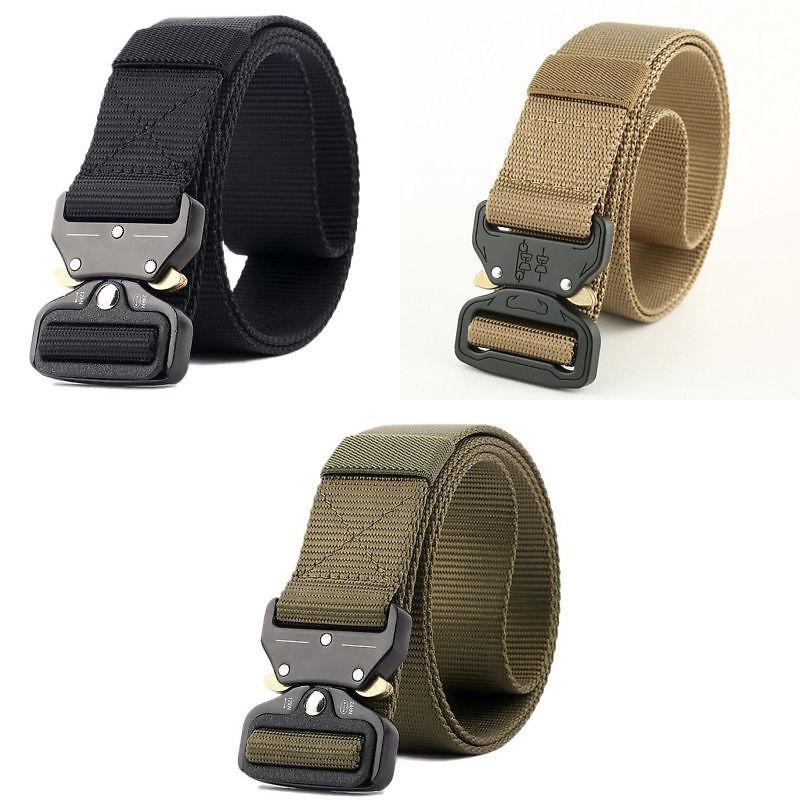 Men Tactical Belt With Automatic Buckle For Outdoor Military Training And Casual Wear