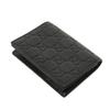 Used 9539 Guccissima Card Holder 779844 CWC1N 4009 7946 Bifold Flap Gusset Compartment with GG Embossing Black Men's