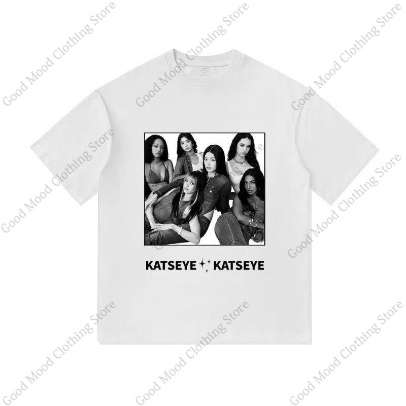 KATSEYE T Shirt Fashion Trend Summer Comfortable Cotton Short Sleeve Tee Top Hip Hop UnisexON SOPHIA YOONCHAE DANIELA Print Tshirt