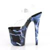 8 "Summer Heels, 20CM Lightning Pattern Wrapped Soles, Transparent Vamp Pole Dancing, Party Nightclub Sandals