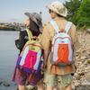 Schoolbag Korean Version of Large-capacity Women's Backpack, Foreign-style Contrasting Colors, Cross-threading Rope, Sports Backpack, Lightweight