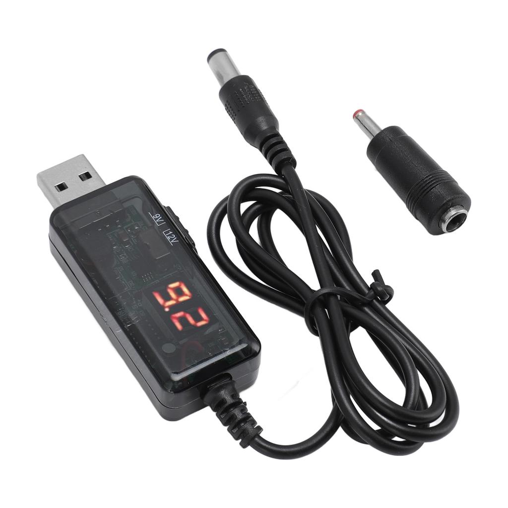 Power Bank Router Cord 9V 12V HD Digital Display USB Power Bank Router Boost Cable for Optical Modem
