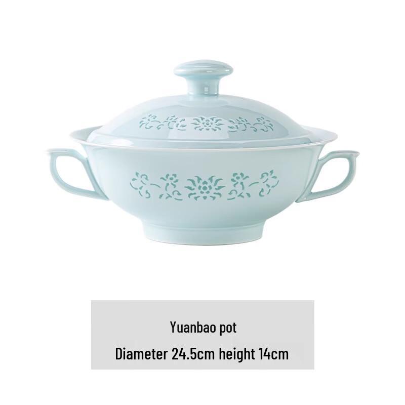 Chinese Palace Style Celadon Ceramic Dinnerware Set