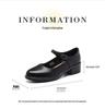Red Dragonfly Women's Genuine Leather Mary Jane Loafers - Chunky Heel, Shallow Cut, Perfect for Spring and Autumn.