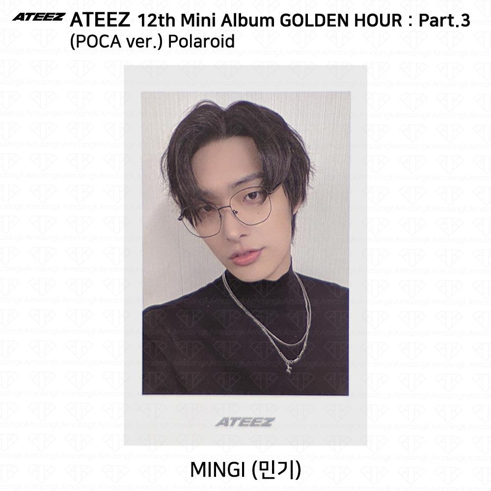 

ATEEZ 12-й мини-альбом Golden Hour Part.3 версия POCA. Официальная фотокарточка QR-карта Mingi - Polaroid