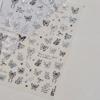 Luxury Black French Curve 5D Nail Art Sticker Asymmetric Artistic Lines Broken Pattern Fragments Self Adhesive Manicure Decal
