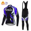 Ski Suit Long Sleeve Set With Bib Pants Winter Thermal Sportswear Outdoor Activities