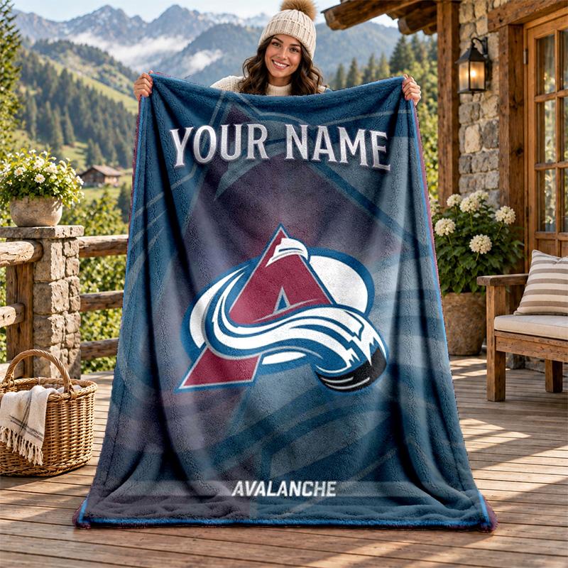 Colorado Avalanche Benutzerdefinierter Name Flanelldecke Personalisierte Weiche Warme Plüschdecke Personalisierte Geschenkidee für Familie Freunde