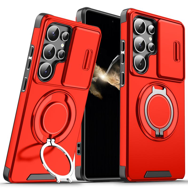For Samsung Galaxy S25 Ultra 5G Case Magnetic Holder Ring Phone Case For Samsung S25 + Plus S 25 Ultra Slide Camera Back Cover
