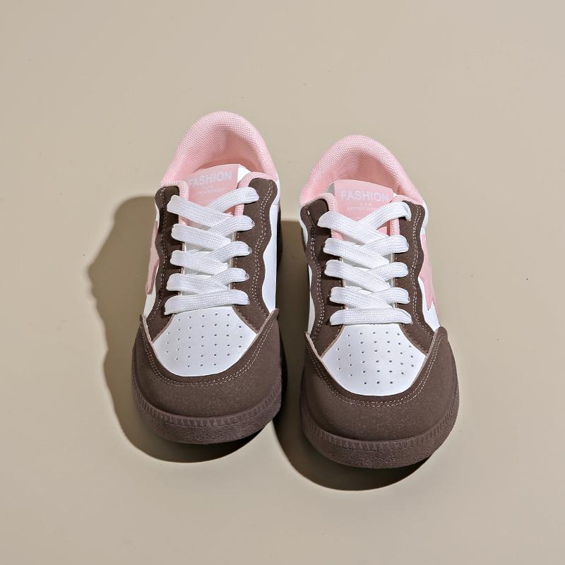 Retro Thick Soled White Shoes for Women's Spring Summer New Round Toe Casual Lace Up Simple Comfortable Women's Board Shoes