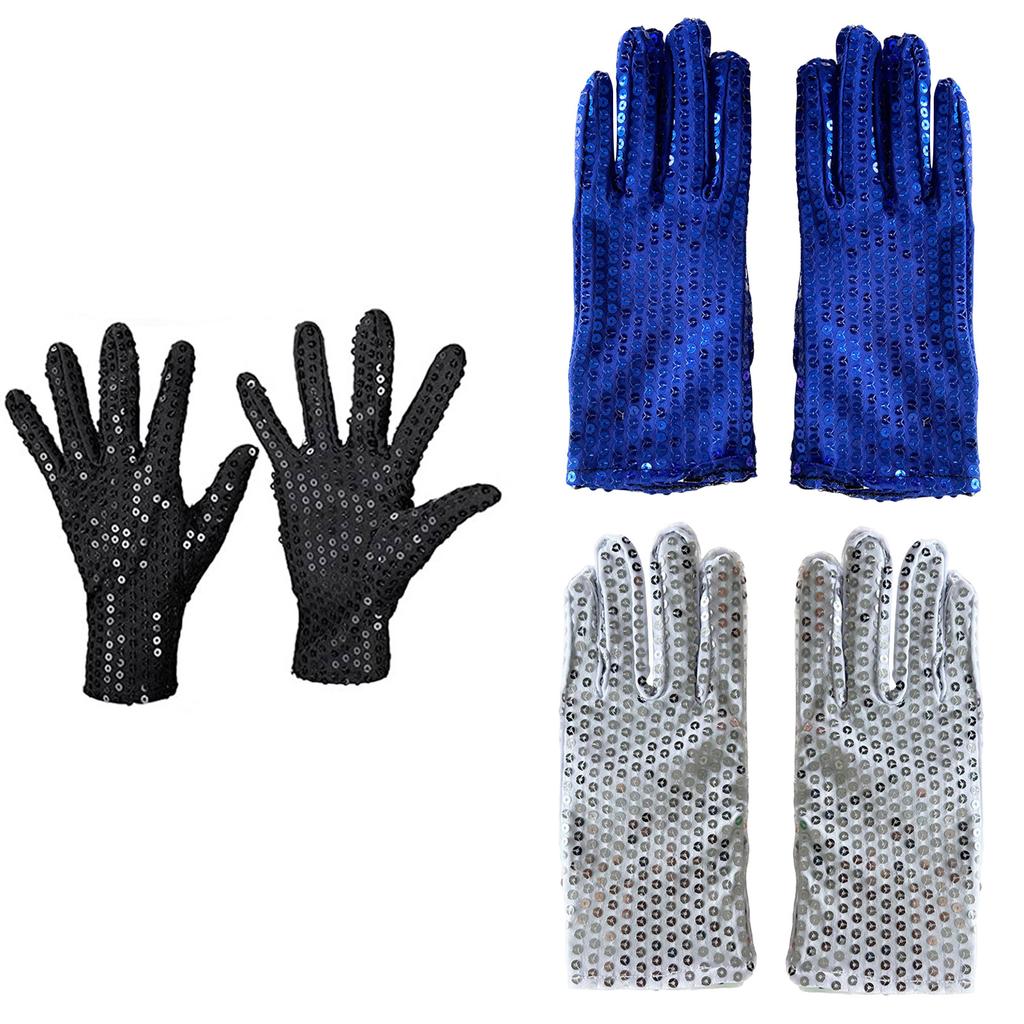 Short Sequin Gloves for Stage Women Party Gloves Short Gloves Evening Dance Party Dress Up Hand Gloves Festival Handwear
