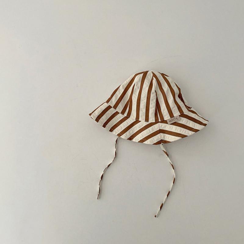 

Double Sided Baby Bucket Hat Solid Color Striped Plaid Fisherman Cap for Infant Panama Bonnet Summer Kids Sun Visor Hats