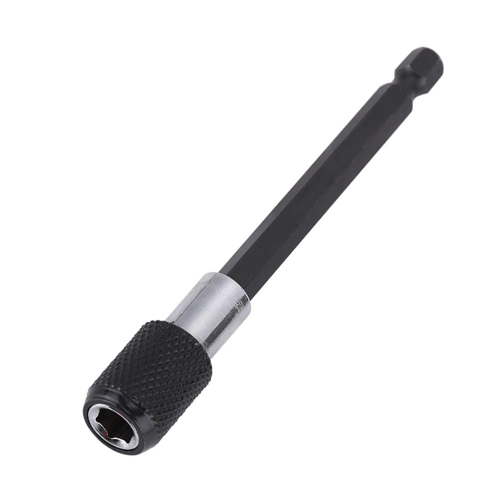 1/4 Inch Hex Shank Quick Relse Screwdriver Drill Bit Holder (black Knurling 100MM)