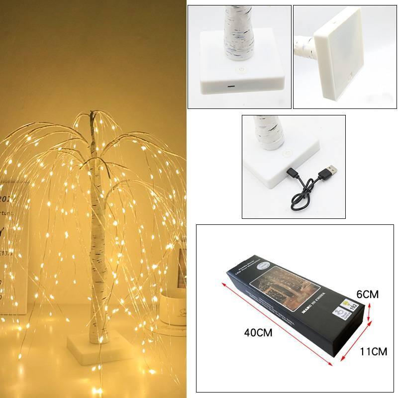 Led Rgbw Weeping Willow Lights Christmas Fairy Lights Bonsai Tree Table Lamp