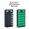 6X18650 Battery Charger Box Power Bank Case 18650 Battery Charging Box for Mobile Phone Charge, Standard Charge Black