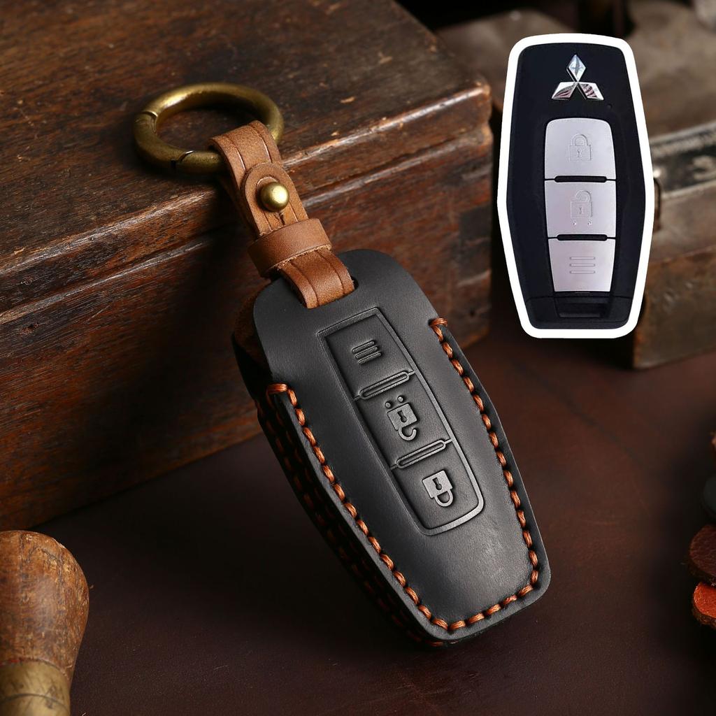 Suitable for 2023 new GAC-Mitsubishi Outlander key cover keychain leather retro key protection bag