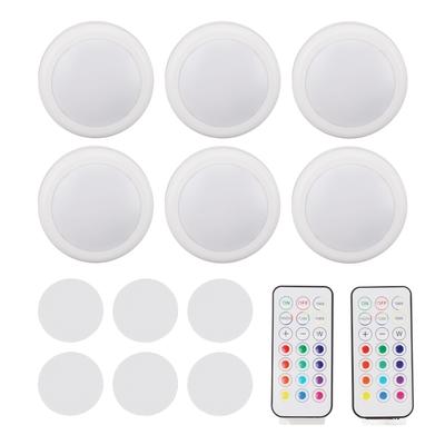 Puck Lights 13 Colors 2 Control Ways Warm Light Battery Operated Push Lights with Remote Control