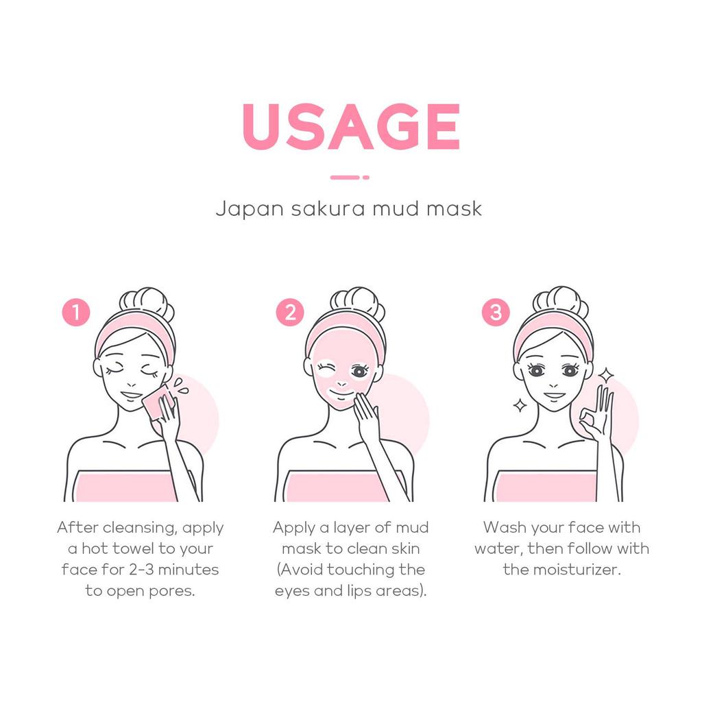 Leco Sakura Mud Mask 5g Trial Pack - Moisturizing, Hydrating, Cleansing Skincare Mask.