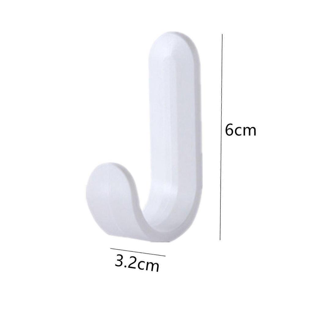 20pcs Colorful Self Adhesive Hooks, Plastic Wall Hook, Coat Rack Hook
