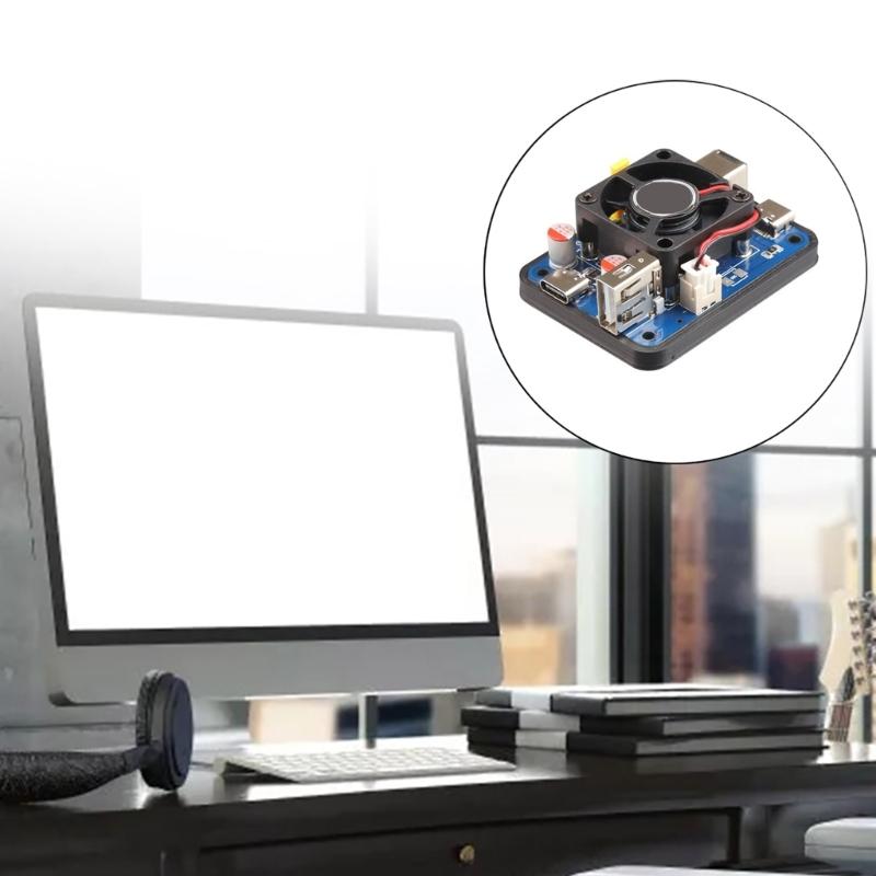 5V5A PD Power Module For RPi 5, PD Input, Wide Voltage Input, Multiple Interfaces with Cooling Fan