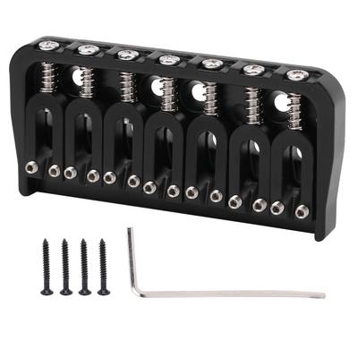 Chevalet de Guitare Électrique 7 Cordes GA891 Fixe Accessoires Musicaux Alliage de Zinc Noir