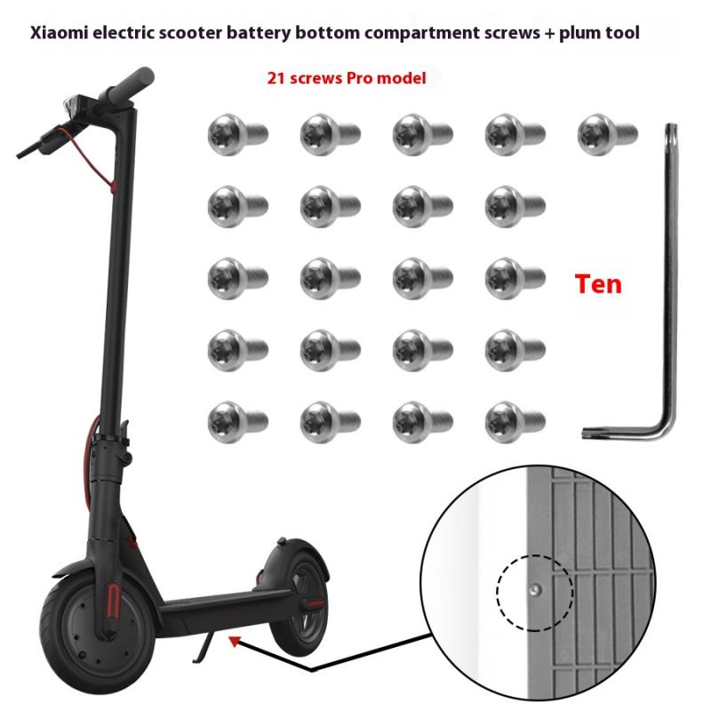 21 ks Šroubů spodního krytu baterie Pro elektrickou koloběžku M365 Pro Šrouby s nerezovým montážním klíčem Náhradní díly