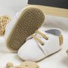 Neugeborene Babyschuhe Mode Lässig Kleinkind Jungen PU-Leder Rutschfest Faltbare Gummisohle Kleinkind Erste Laufschuhe