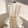 2025 Waist Cinched Suit Vest Women's Spring Thin Style Professional Sleeveless Camisole Vest White
