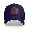 I Love Dogs and Coffee Baseball Cap Polyester Casual Adjustable Sun Hat Adult Summer Outdoor Cap