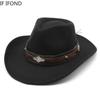 2022 neue Western Cowboy Hut Für Männer Mode Gürtel Gentleman La Cowgirl Jazz Kappe Kirche Fedoras Hüte gorros hombre
