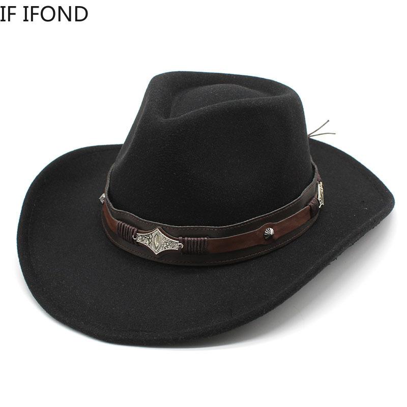 2022 neue Western Cowboy Hut Für Männer Mode Gürtel Gentleman La Cowgirl Jazz Kappe Kirche Fedoras Hüte gorros hombre