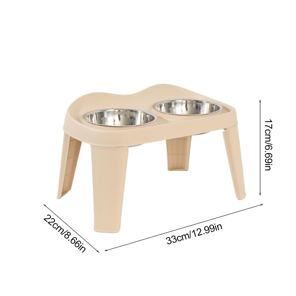 

Dog Drinking and Feeding Folding Elevated Double Bowl Medium and Large Dog Dog Bowl Pet Supplies золотий