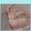 Exquisite Summer Heart Shaped Zirconia Ring Set For Women Adjustable Copper Fashion Jewelry