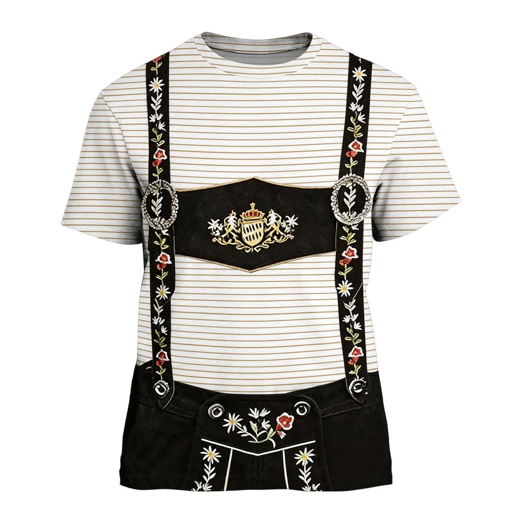 Herren Vintage Print Kurzarm T-Shirt Lockere Passform Lässiges Sommer Oberteil Neuheit Grafik T-Shirt