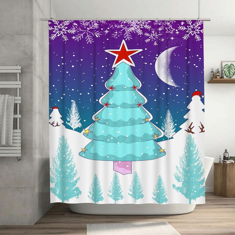 

Tuniu Cute Forest Animals Shower Curtain Woodland Deer Fox Rabbit Bathroom Decor Set Waterproof Fabric W60H190(CM)-1 Pcs