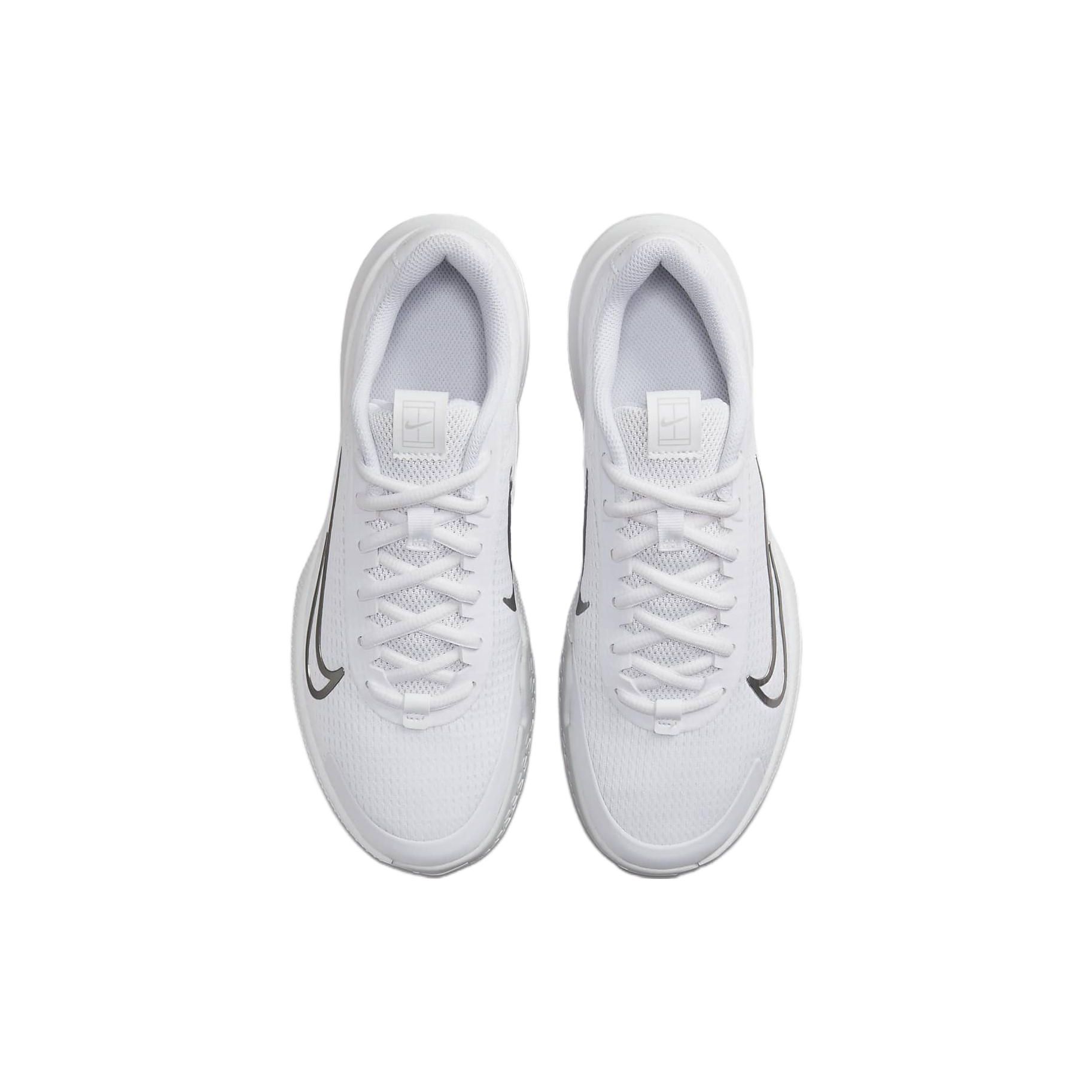 NikeCourt Vapor Lite 2 HC White Metallic Silver Женские кроссовки Pure-Platinum — фото 4