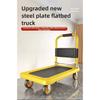 Stable Folding Handcart, Small Cargo Cart, Warehouse Trailer, Portable Four-wheel Silent Shopping Cart, Handling Flatbed Truck
