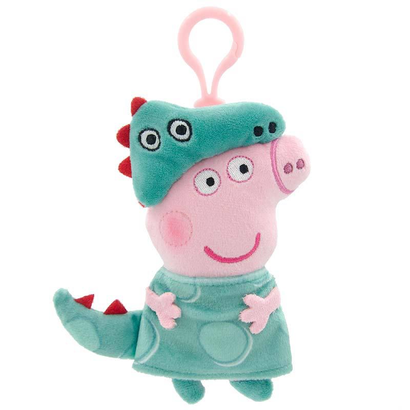 Genuine Peppa Pig George Dinosaur Backpack Charm Keychain Plush Doll