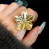Vintage Style Floral Ring Adjustable Band Metal Flower Design Elegant Statement Jewelry for Women and Girls