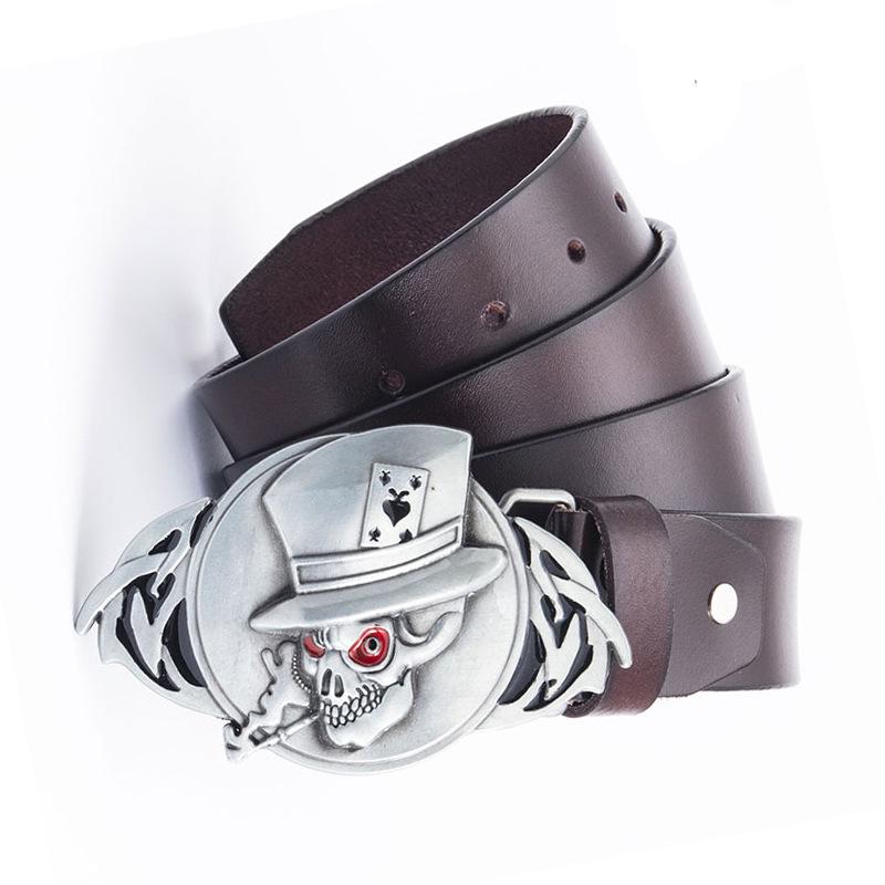 Men's Casual Skull Knight Metal Belt Buckle - European & American Style Fashion Accessory