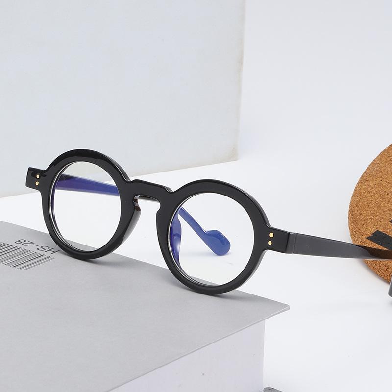 Small Frame Round Optical Mirror, Advanced Sense Flat Mirror, Anti-Blue Light Glasses, Men'S Models