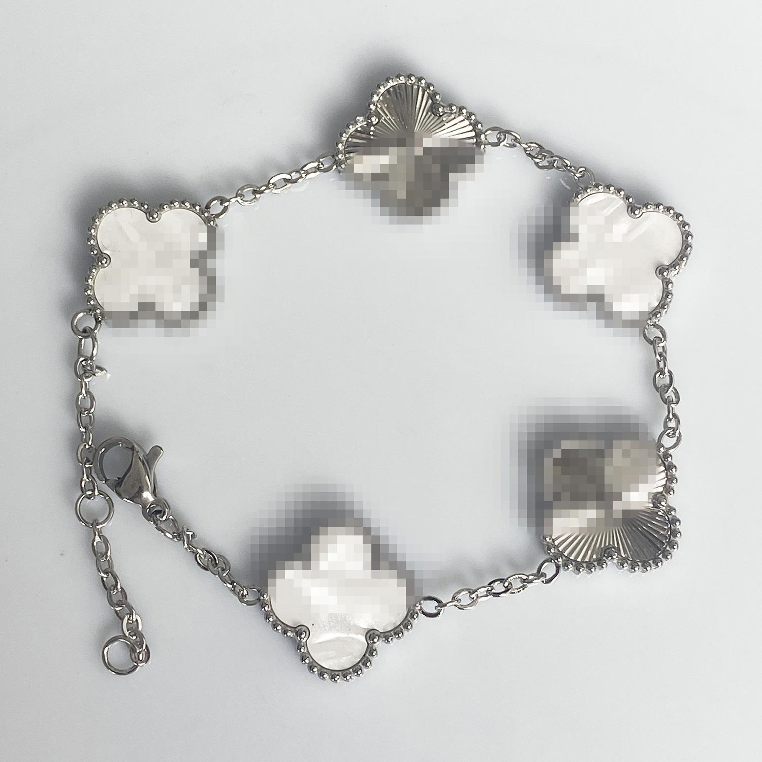 

Браслет 15 мм Пять цветов Лазерный браслет 18К Браслет Четырехлистный клевер Женский браслет