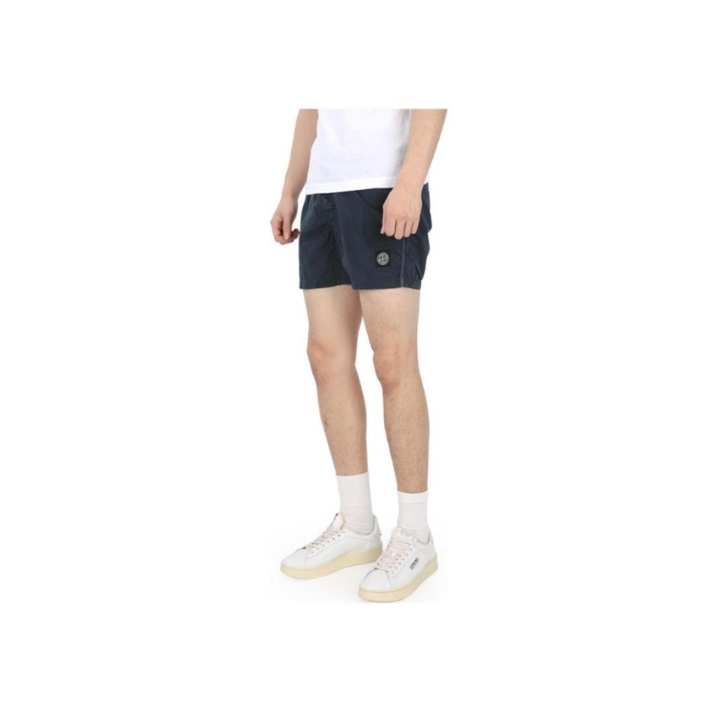 STONE ISLAND Ss23 Solid Color Large Pocket Logo Patch Casual Shorts Men Shorts Navy-Blue 1015B0643-V0024