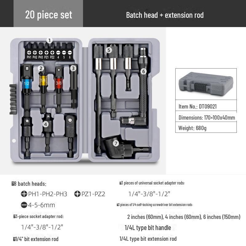 100-Piece Chrome Vanadium Steel Screwdriver Bit Set - Slotted, Cross, Hex Heads