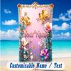 Floral Garden Theme Beach Towel Personalized Custom Name & Text Soft Quick Dry Beach Towel for Swimming Travel