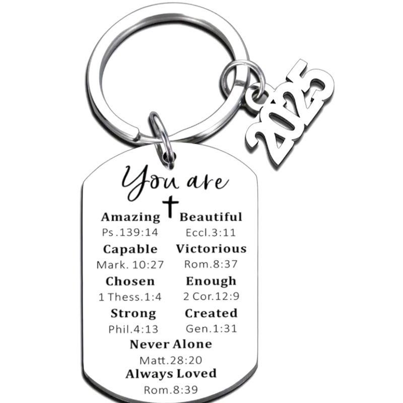 Stainless Steel Keychain for 2025 Graduation - University & High School Senior Gift In European and American Style