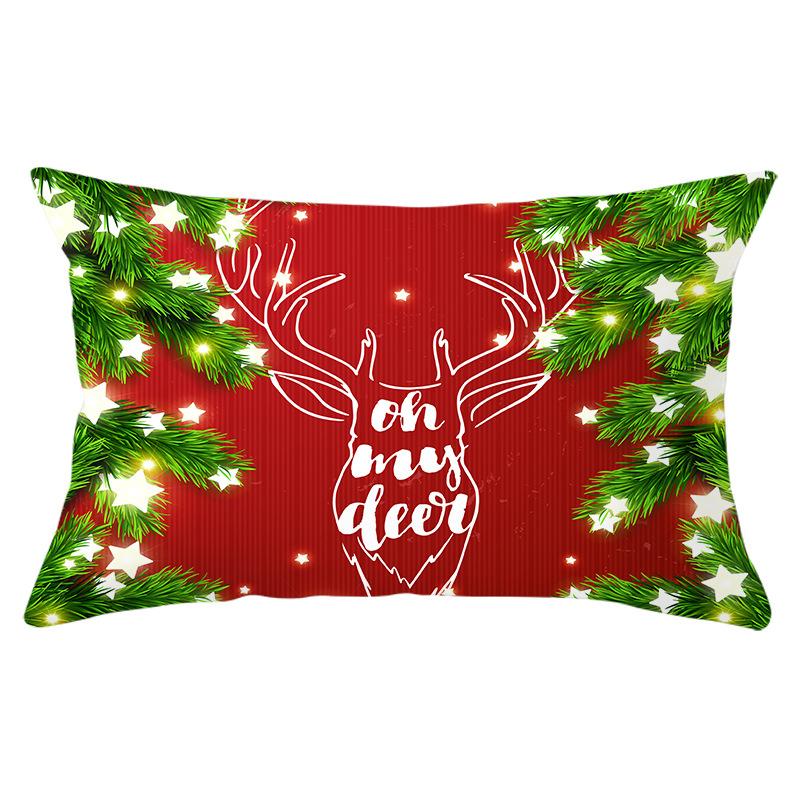 Christmas Simple Print Series Peach Skin Waist Pillowcase Home Sofa Pillowcase Office Pillowcase