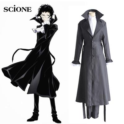 5 τμχ Σετ Bungo Stray Dogs Mafia Akutagawa Ryunosuke Cosplay κοστούμι Anime Uniform Long Coat Trench Jacket Halloween κοστούμι