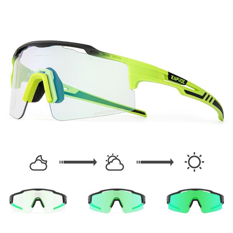 Kapvoe Photochromic Cycling Glasses Sunglasses for Men Women Sport Speed Road Mtb Mountain Bike Bicycle Cycl Eyewear Goggle