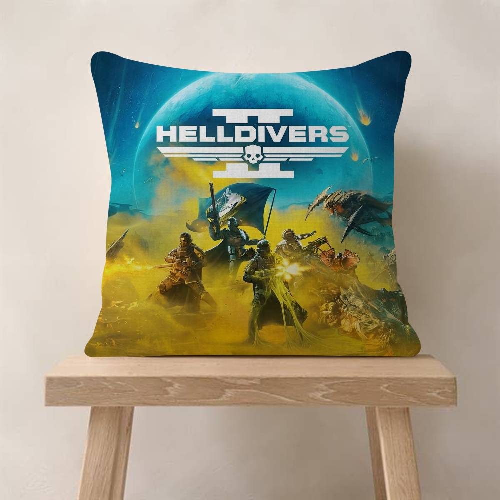 Game HHelldiversS Cool Cushion Cover Pillowcase Upholstery Sofa Throw Pillow Home Decor Pillowcas